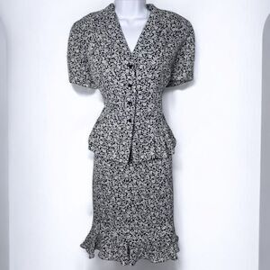 VTG Jullian Taylor 90s Does 40s Skirt Set Women's 12P Secretary Career Day Dress
